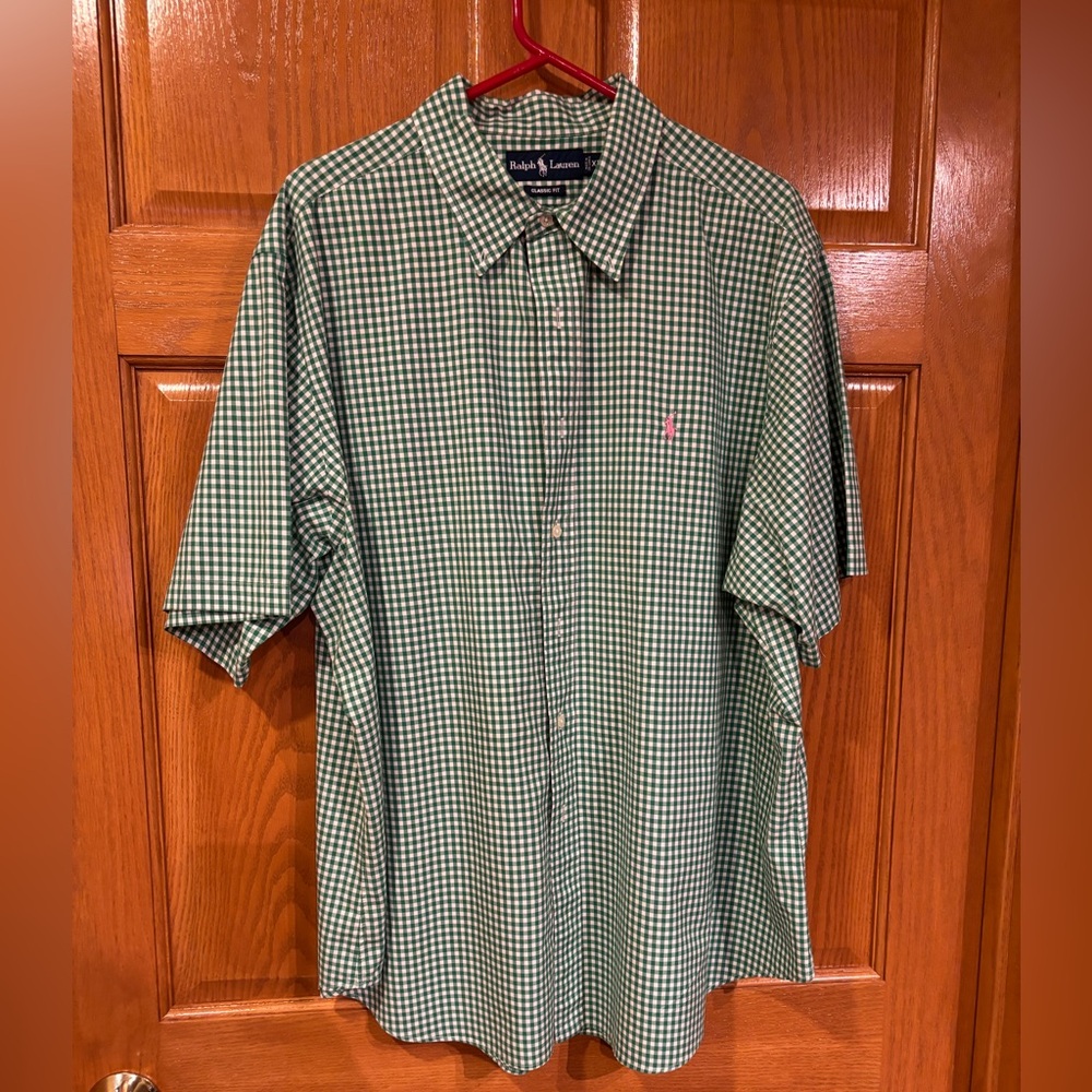 Ralph Lauren Green Checkered Casual Shirt